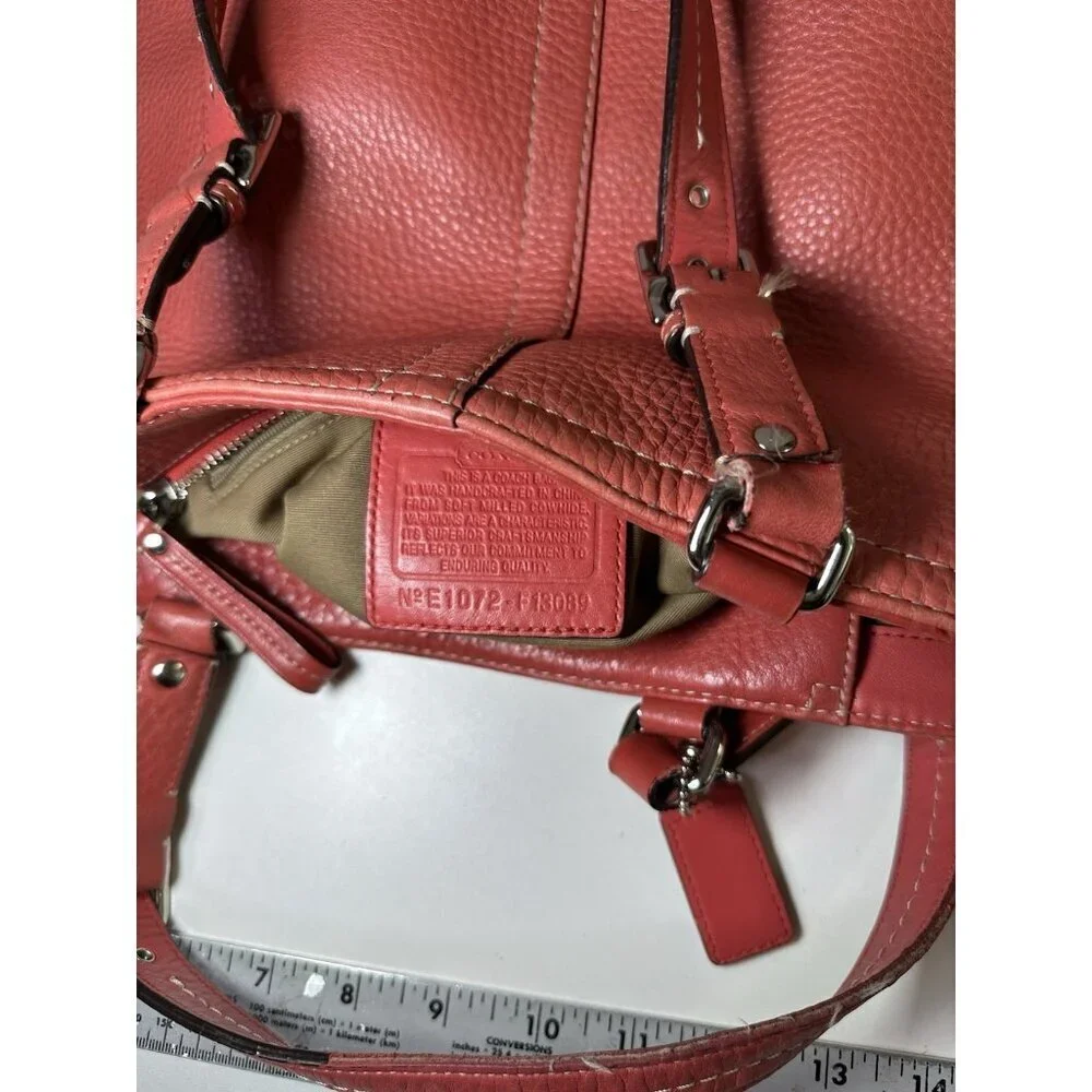Coach Hamilton Pebbled Leather Hobo Shoulder Bag Double Handle F13089